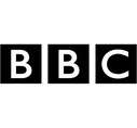 white bbc letters each in a black square