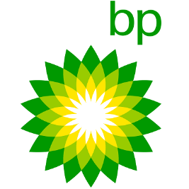 green letters 'bp' with a multi layered star shape